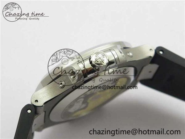 Nautilus 5726 Complicated SS GRF 1:1 Best Edition White Textured Dial on Black Rubber Strap A324 V Comfortable 8871