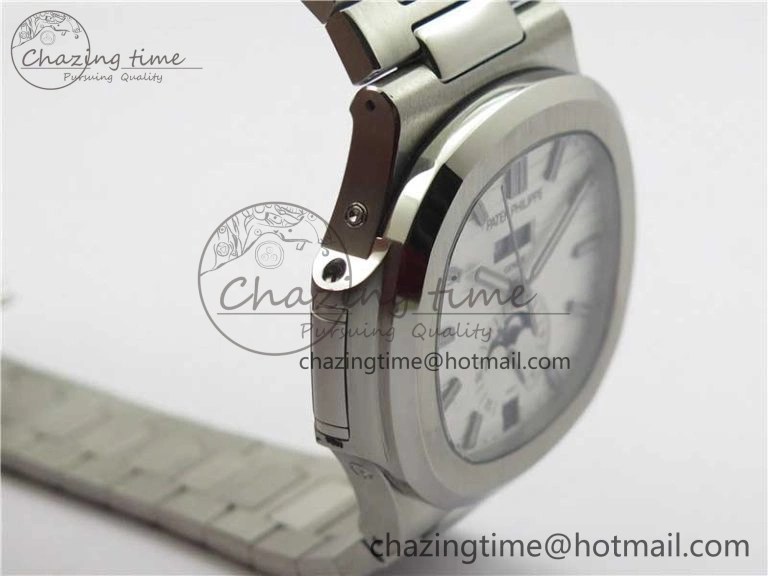 Nautilus 5726 Complicated SS GRF 1:1 Best Edition White Textured Dial on SS Bracelet A324 V Breathable 8875
