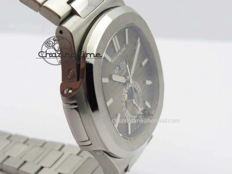 Nautilus 5726 Complicated SS Gray Textured Dial On SS Bracelet A Breathable 9070