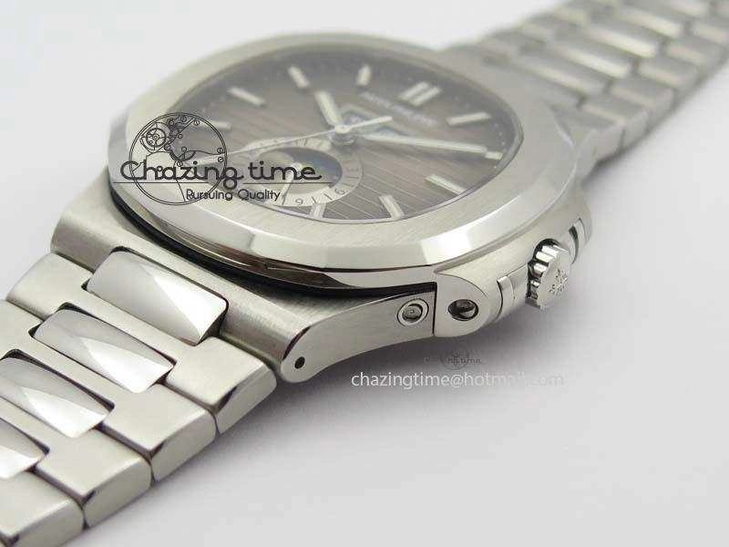 Nautilus 5726 Complicated SS Gray Textured Dial On SS Bracelet A Breathable 9070
