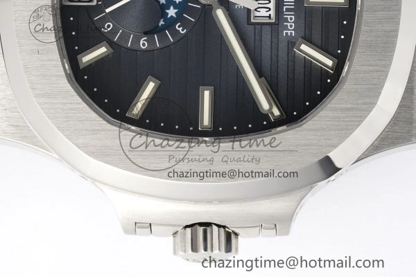 WrinkleFree Nautilus 5726 Complicated SS PPF 1:1 Best Edition Blue Textured Dial on Blue Rubber Strap A 8799