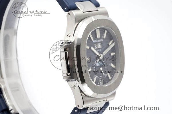 WrinkleFree Nautilus 5726 Complicated SS PPF 1:1 Best Edition Blue Textured Dial on Blue Rubber Strap A 8799