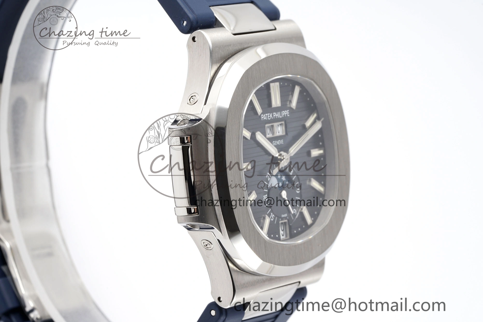 WrinkleFree Nautilus 5726 Complicated SS PPF 1:1 Best Edition Blue Textured Dial on Blue Rubber Strap A 8799