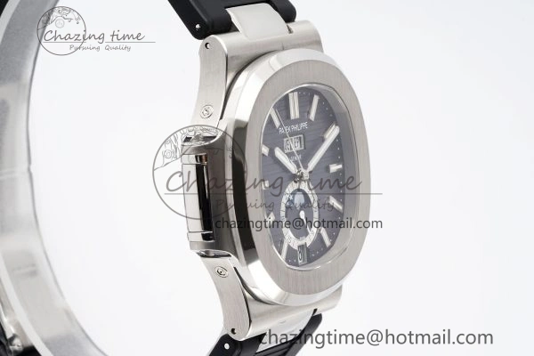 Nautilus 5726 Complicated SS PPF 1:1 Best Edition Gray Textured Dial on Black Rubber Strap A FashionForward 8798