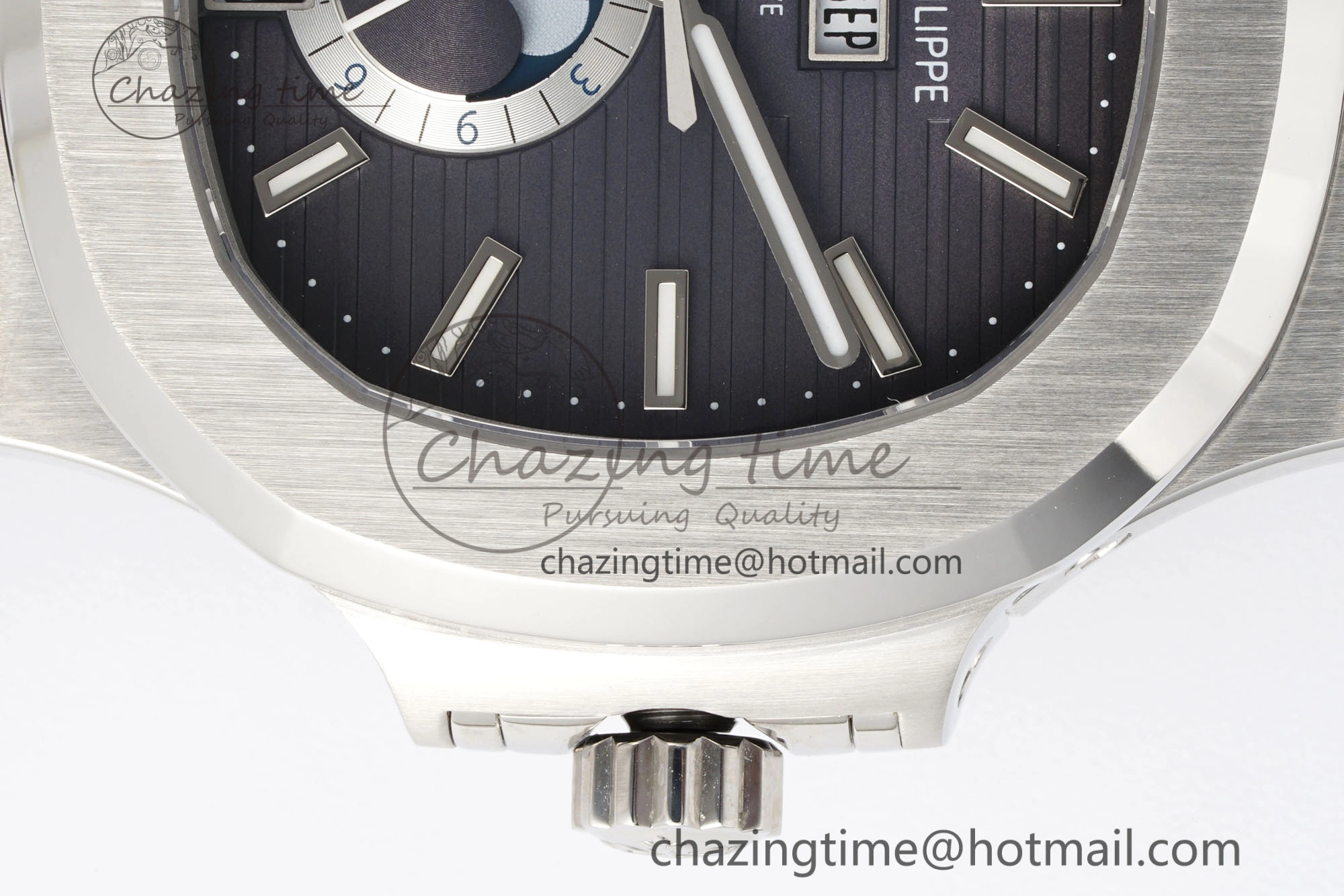 Nautilus 5726 Complicated SS PPF 1:1 Best Edition Gray Textured Dial on Black Rubber Strap A FashionForward 8798