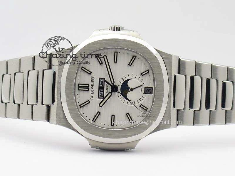 Colorful Nautilus 5726 Complicated SS White Textured Dial On SS Bracelet A 9076