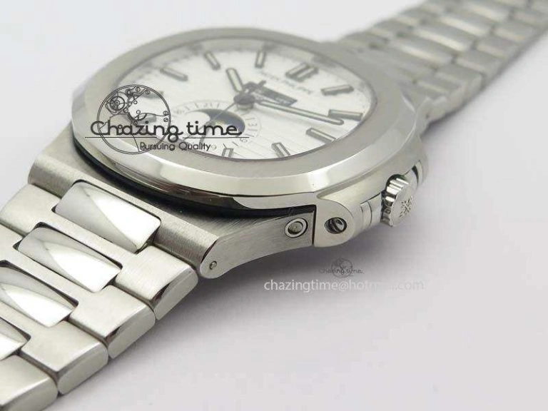 Colorful Nautilus 5726 Complicated SS White Textured Dial On SS Bracelet A 9076