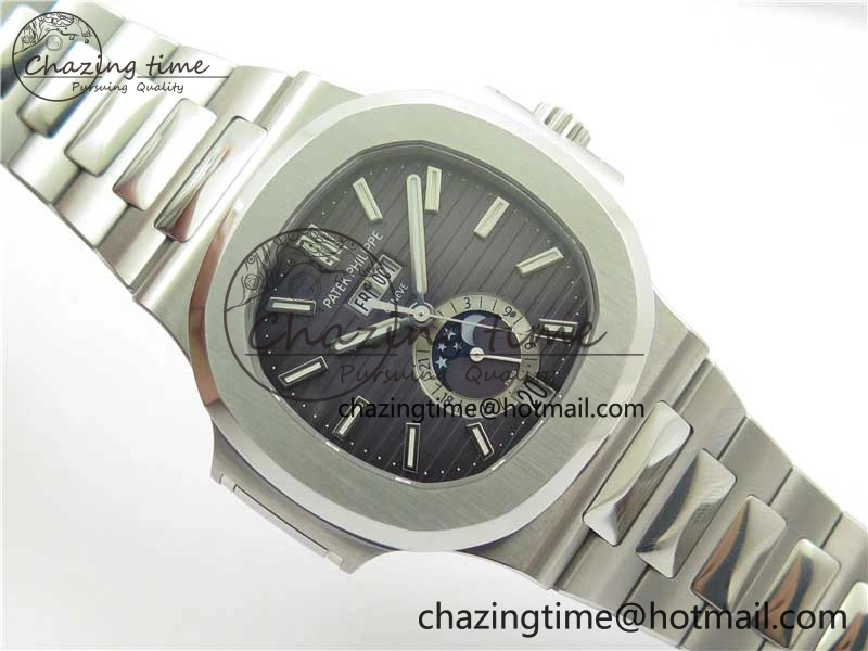 Nautilus 5726 Full Function SS PPF 1:1 Best Edition Gray Dial on SS Bracelet A ZeroBulk 8851