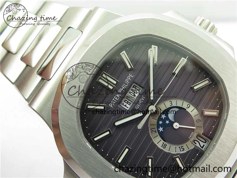 Nautilus 5726 Full Function SS PPF 1:1 Best Edition Gray Dial on SS Bracelet A ZeroBulk 8851