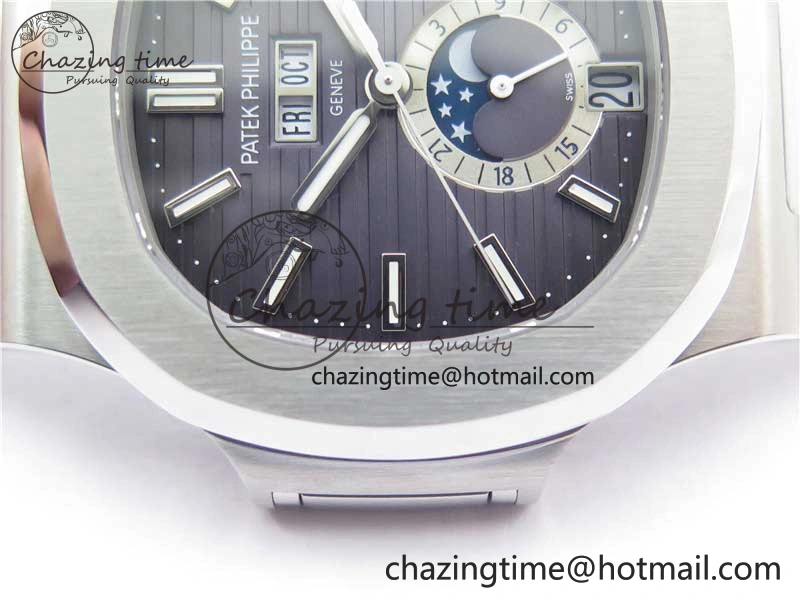 Nautilus 5726 Full Function SS PPF 1:1 Best Edition Gray Dial on SS Bracelet A ZeroBulk 8851