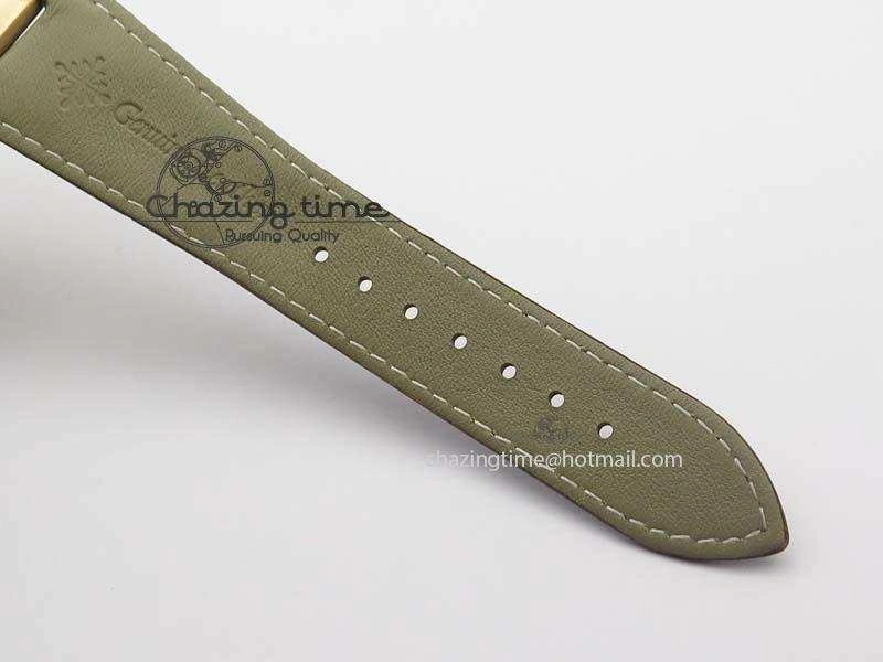Flexible Nautilus 5726 Moonphase RG Black Dial On Brown Leather Strap A 9069