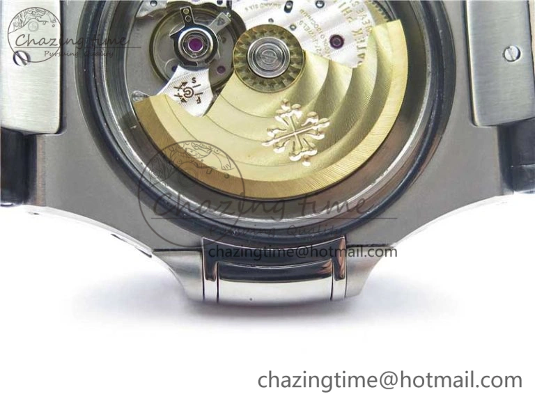 Stylish Nautilus 5726 PF Best Edition Blue Dial Working Annual Calendar On Black Croco Leather Strap A. 8950