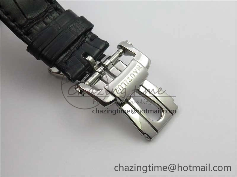 Stylish Nautilus 5726 PF Best Edition Blue Dial Working Annual Calendar On Black Croco Leather Strap A. 8950