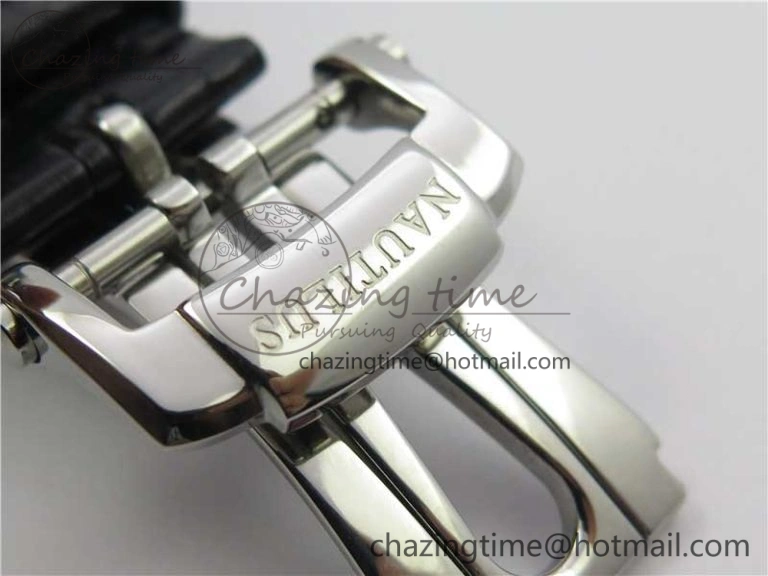 Stylish Nautilus 5726 PF Best Edition Blue Dial Working Annual Calendar On Black Croco Leather Strap A. 8950