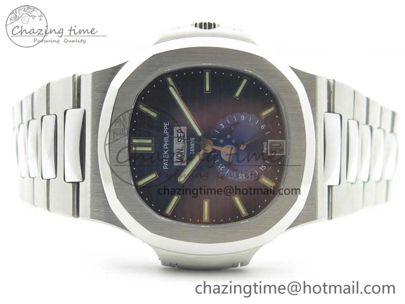 Colorful Nautilus 5726 PF Best Edition Blue Dial Working Annual Calendar SS Bracelet A. 8946