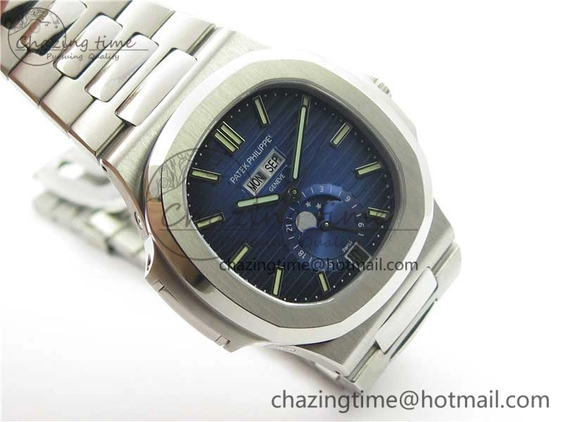 Colorful Nautilus 5726 PF Best Edition Blue Dial Working Annual Calendar SS Bracelet A. 8946