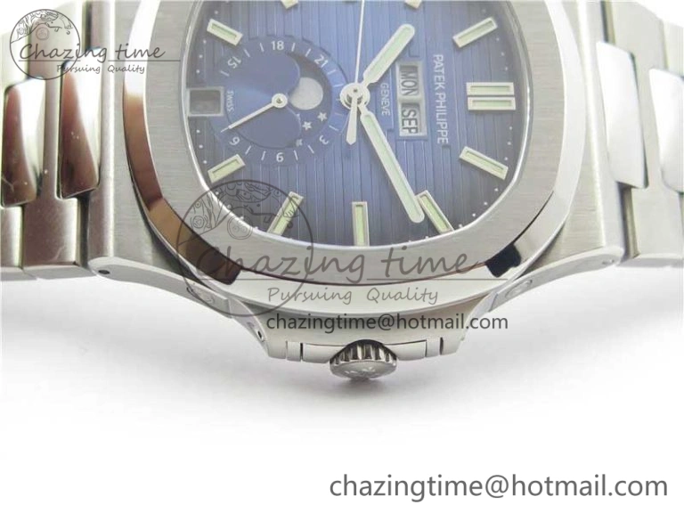 Colorful Nautilus 5726 PF Best Edition Blue Dial Working Annual Calendar SS Bracelet A. 8946