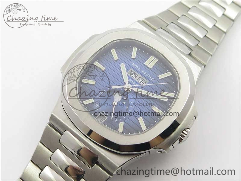 Colorful Nautilus 5726 PF Best Edition Blue Dial Working Annual Calendar SS Bracelet A. 8946