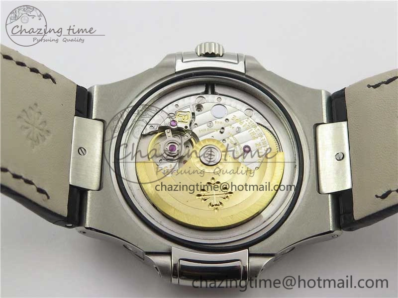 Affordable Nautilus 5726 PF Best Edition Gray Dial Working Annual Calendar On Black Croco Leather Strap A. 8951