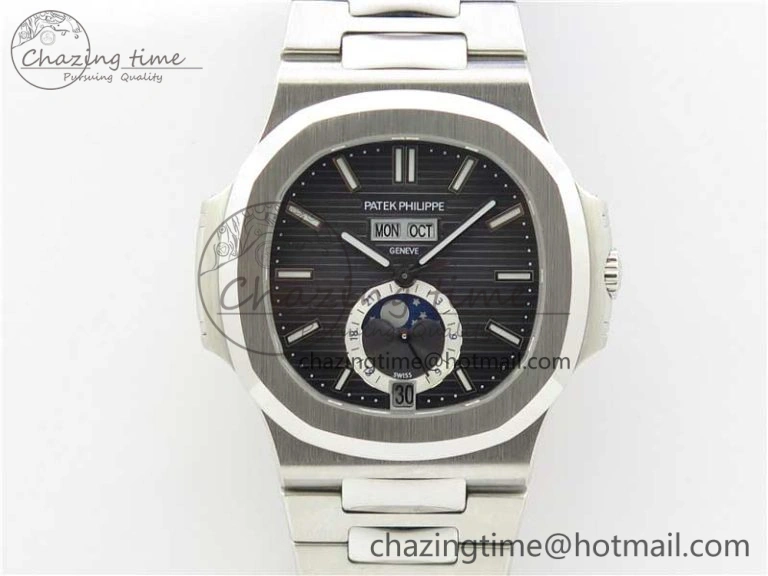 Minimalist Nautilus 5726 PF Best Edition Gray Dial Working Annual Calendar SS Bracelet A. 8948