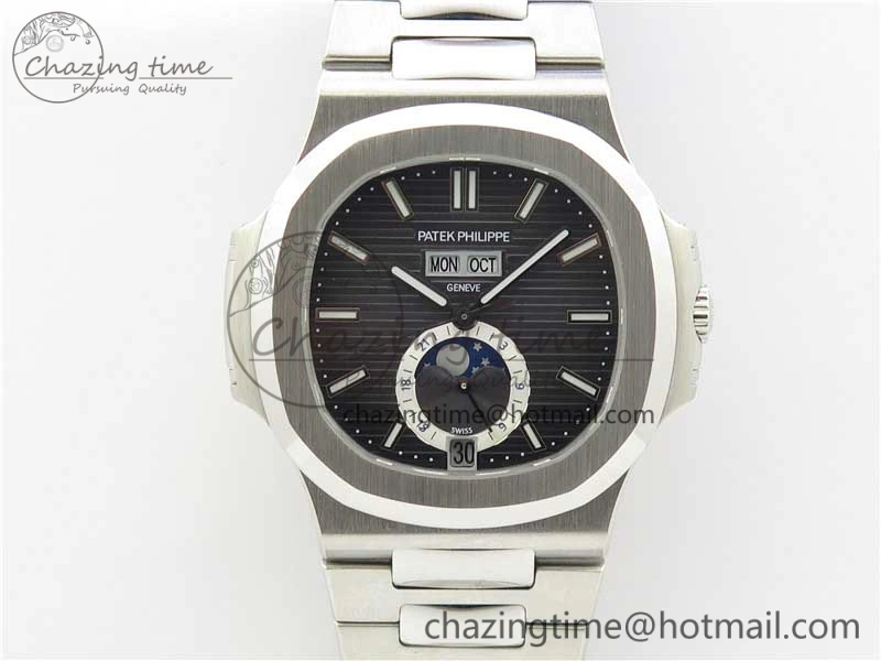 Minimalist Nautilus 5726 PF Best Edition Gray Dial Working Annual Calendar SS Bracelet A. 8948