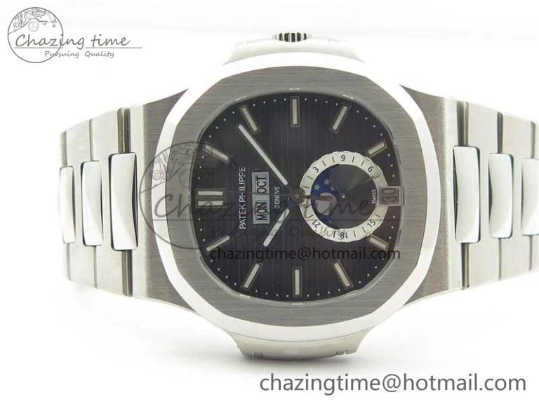 Minimalist Nautilus 5726 PF Best Edition Gray Dial Working Annual Calendar SS Bracelet A. 8948