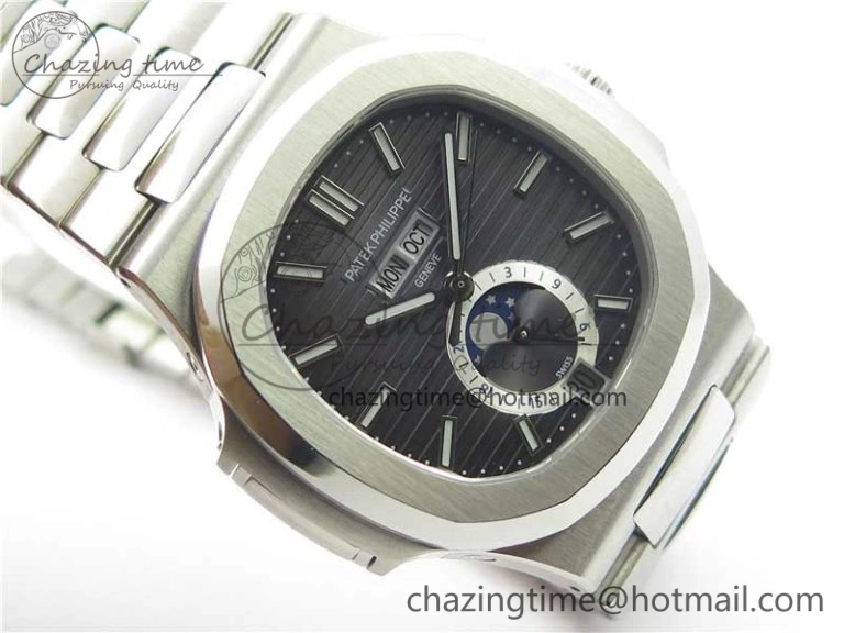 Minimalist Nautilus 5726 PF Best Edition Gray Dial Working Annual Calendar SS Bracelet A. 8948