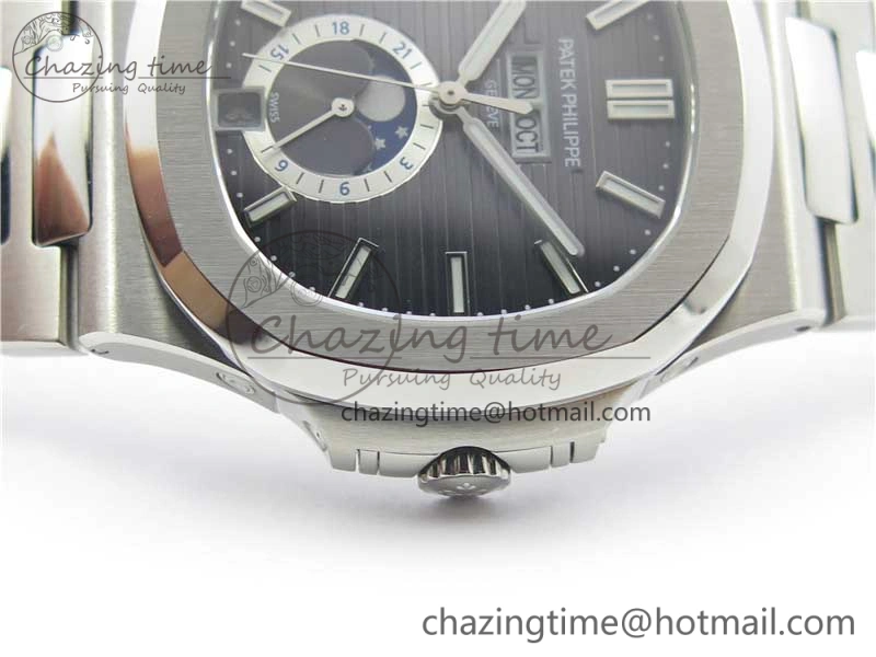 Minimalist Nautilus 5726 PF Best Edition Gray Dial Working Annual Calendar SS Bracelet A. 8948