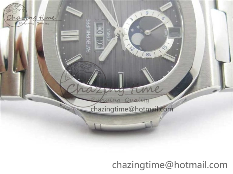 Minimalist Nautilus 5726 PF Best Edition Gray Dial Working Annual Calendar SS Bracelet A. 8948