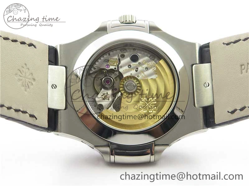 Nautilus 5726 PF Best Edition White Dial Working Annual Calendar On Black Croco Leather Strap A. Durable 8952