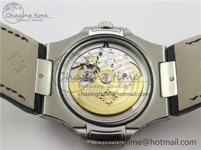 Nautilus 5726 PF Best Edition White Dial Working Annual Calendar On Black Croco Leather Strap A. Durable 8952