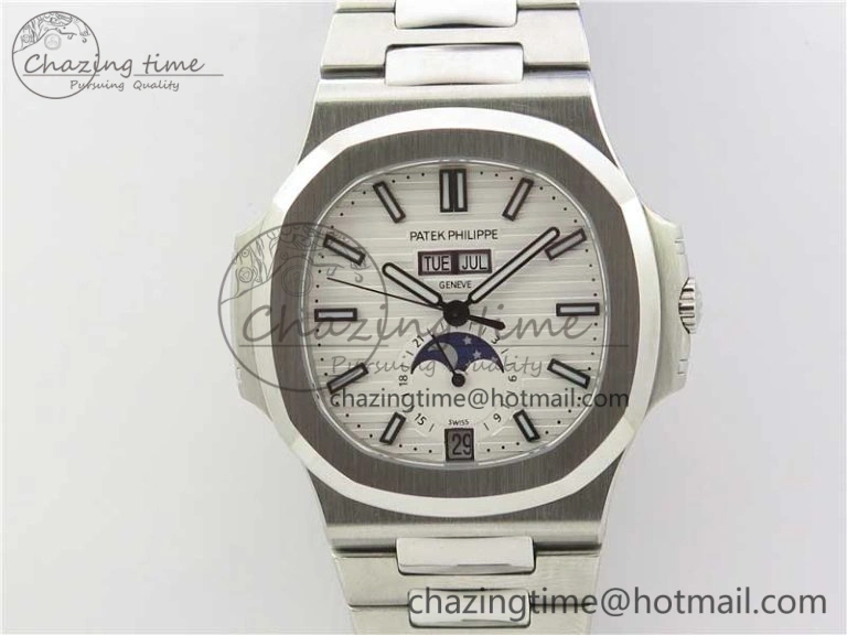 Soft Nautilus 5726 PF Best Edition White Dial Working Annual Calendar SS Bracelet A. 8949