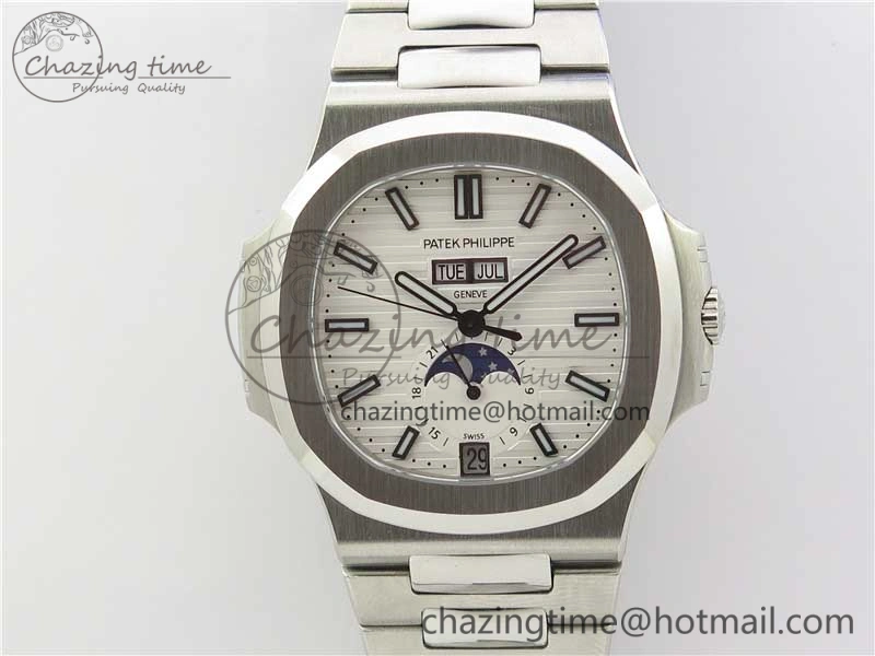 Soft Nautilus 5726 PF Best Edition White Dial Working Annual Calendar SS Bracelet A. 8949
