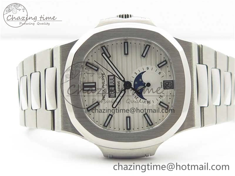 Soft Nautilus 5726 PF Best Edition White Dial Working Annual Calendar SS Bracelet A. 8949