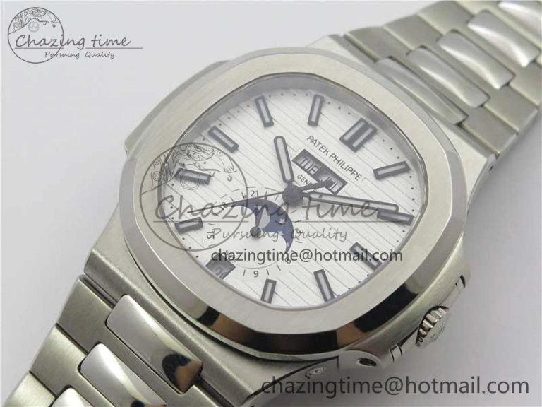 Soft Nautilus 5726 PF Best Edition White Dial Working Annual Calendar SS Bracelet A. 8949
