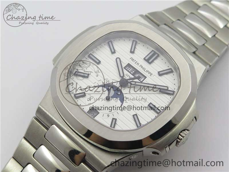 Soft Nautilus 5726 PF Best Edition White Dial Working Annual Calendar SS Bracelet A. 8949
