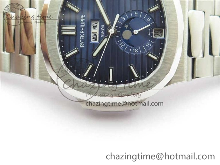 Nautilus 5726 SS V9F Best Edition Blue Dial Working Annual Calendar SS BRACELET A.324 V Sleek 8891