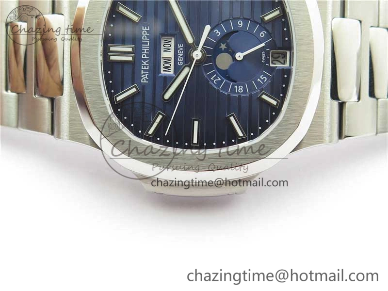 Nautilus 5726 SS V9F Best Edition Blue Dial Working Annual Calendar SS BRACELET A.324 V Sleek 8891