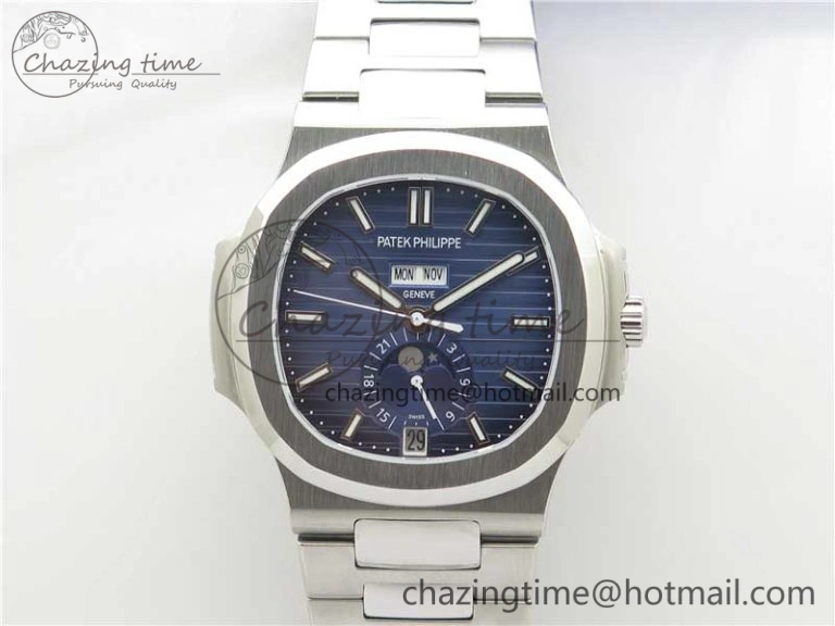 Nautilus 5726 SS V9F Best Edition Blue Dial Working Annual Calendar SS BRACELET A.324 V Sleek 8891