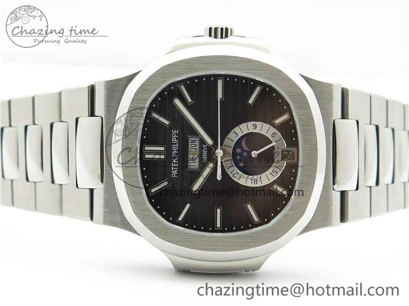Attractive Nautilus 5726 V9F Best Edition Black Dial Working Annual Calendar SS Bracelet A. 8929