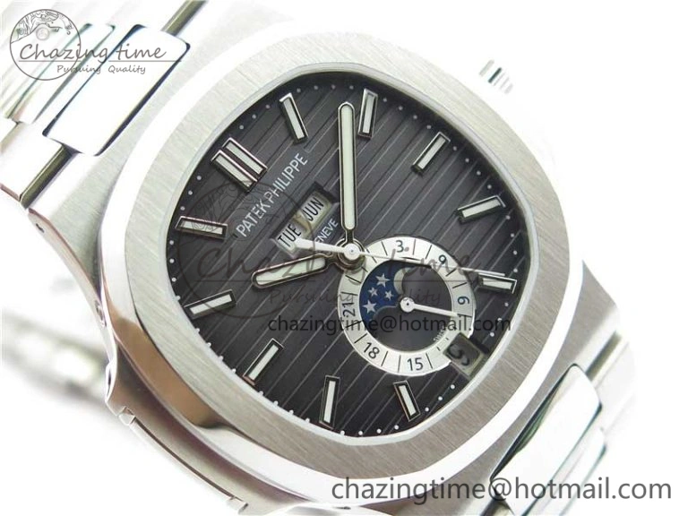 Attractive Nautilus 5726 V9F Best Edition Black Dial Working Annual Calendar SS Bracelet A. 8929