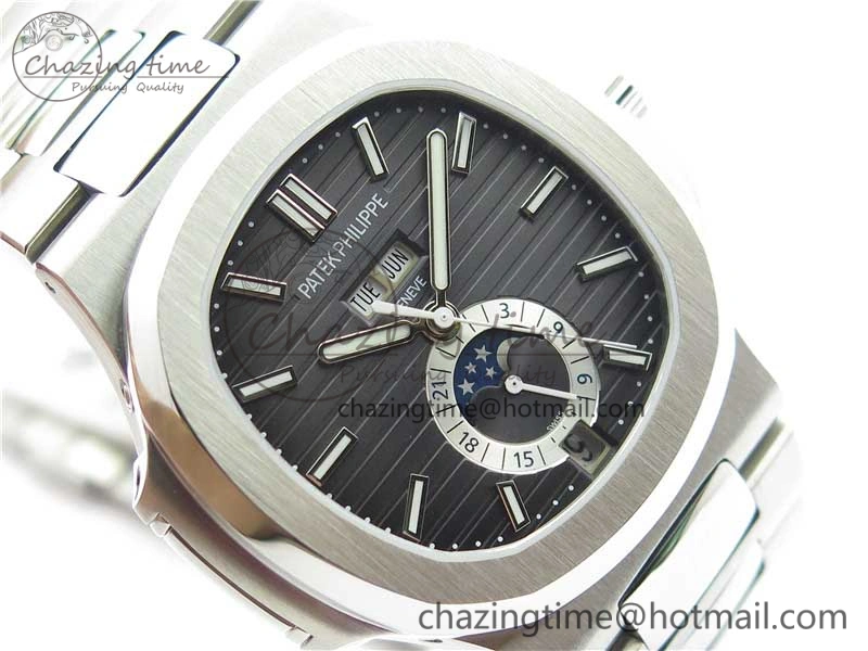 Attractive Nautilus 5726 V9F Best Edition Black Dial Working Annual Calendar SS Bracelet A. 8929
