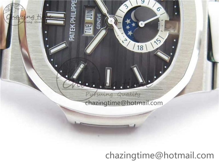 Attractive Nautilus 5726 V9F Best Edition Black Dial Working Annual Calendar SS Bracelet A. 8929