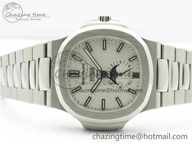 WellDesigned Nautilus 5726 V9F Best Edition White Dial Working Annual Calendar SS Bracelet A. 8930