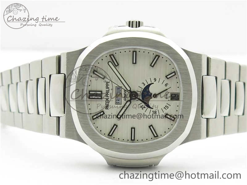 WellDesigned Nautilus 5726 V9F Best Edition White Dial Working Annual Calendar SS Bracelet A. 8930