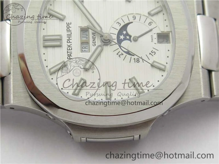 WellDesigned Nautilus 5726 V9F Best Edition White Dial Working Annual Calendar SS Bracelet A. 8930
