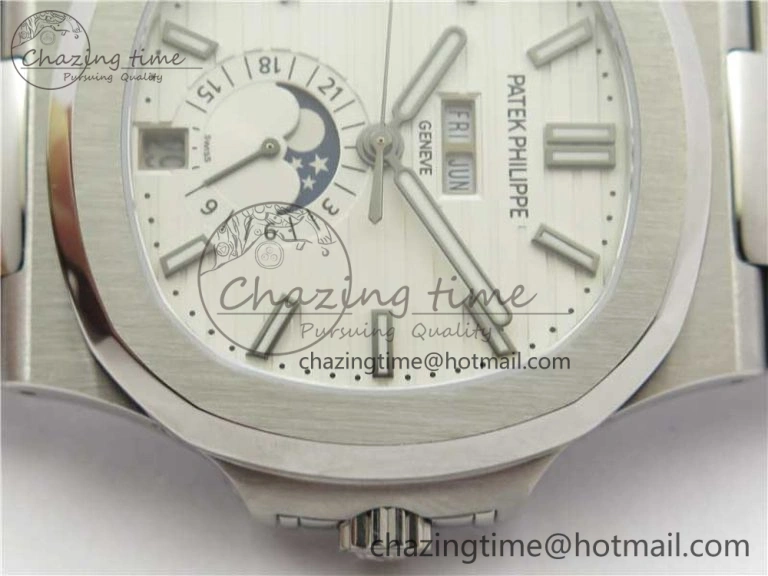 WellDesigned Nautilus 5726 V9F Best Edition White Dial Working Annual Calendar SS Bracelet A. 8930