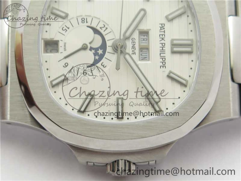 WellDesigned Nautilus 5726 V9F Best Edition White Dial Working Annual Calendar SS Bracelet A. 8930