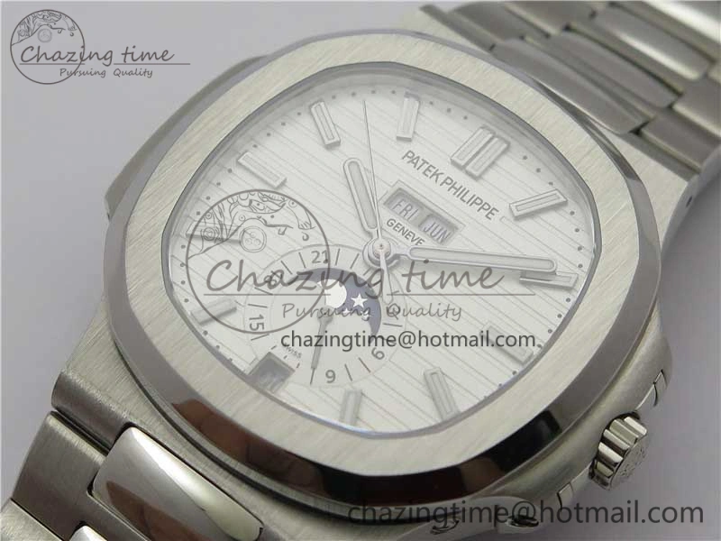 WellDesigned Nautilus 5726 V9F Best Edition White Dial Working Annual Calendar SS Bracelet A. 8930