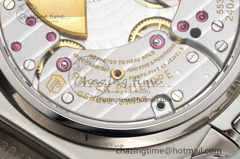 Nautilus 5740 SS GRF Best Edition Blue Dial Diamonds Bezel on SS Bracelet A Casual 8835